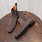Men's Suede Chisel Plain Toe Elastic Chelsea Dress Boots