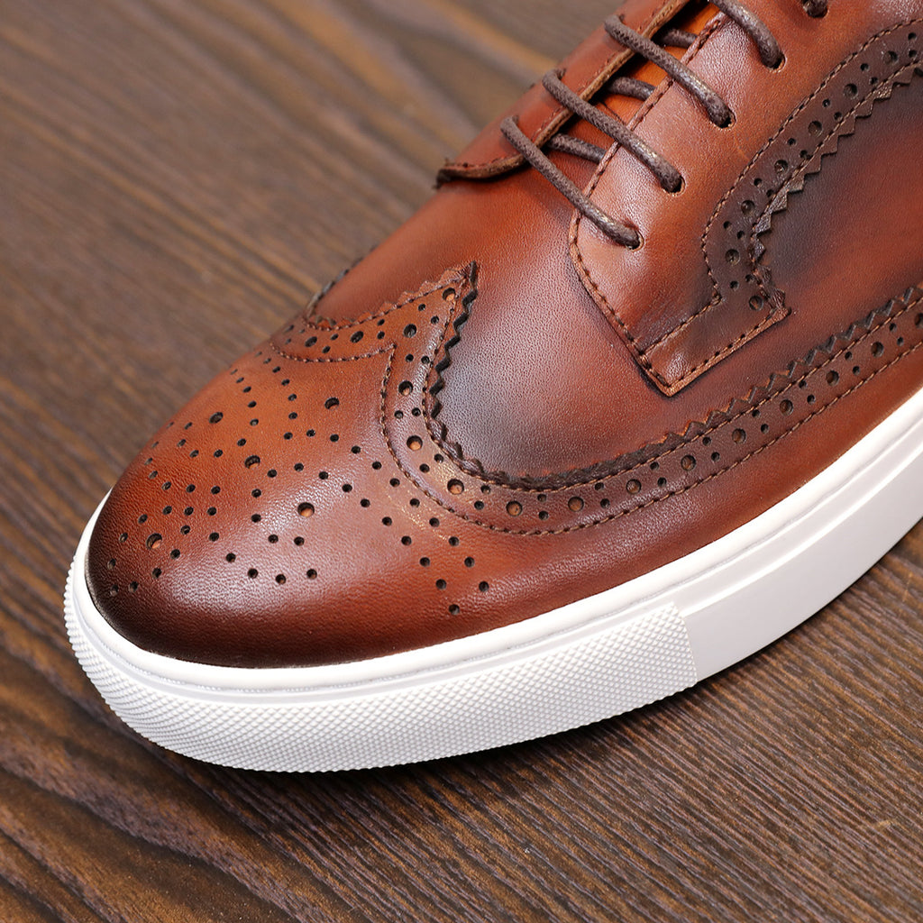 Men's Premium Wingtip Brogue Leather Dress Sneakers