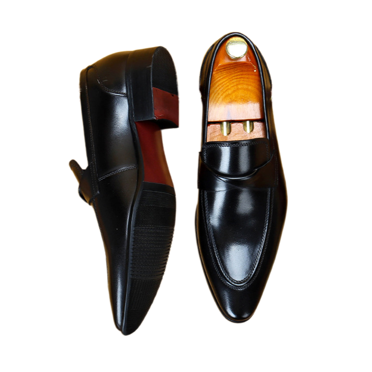 Men's Vintage Pointed Toe Slip-On Leather Loafers