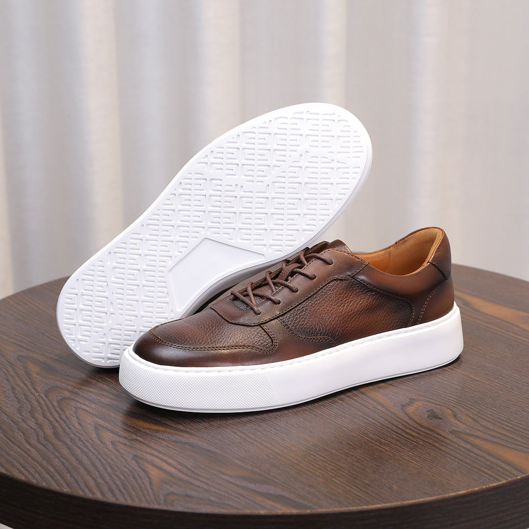 Men's Premium Pebbled Leather GAT Chunky Sneakers