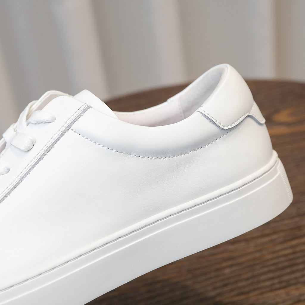 Men's Classic Triple-White Leather Low-Top Sneakers