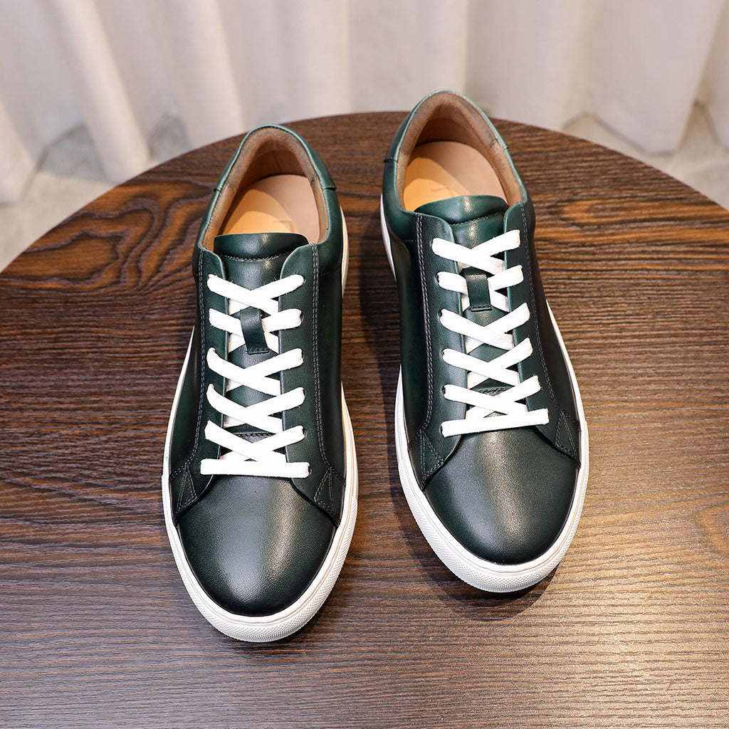 Men's Premium Gradient Patina Leather Sneakers