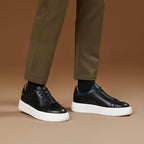 Men's Premium Gradient Burnished Leather Sneakers