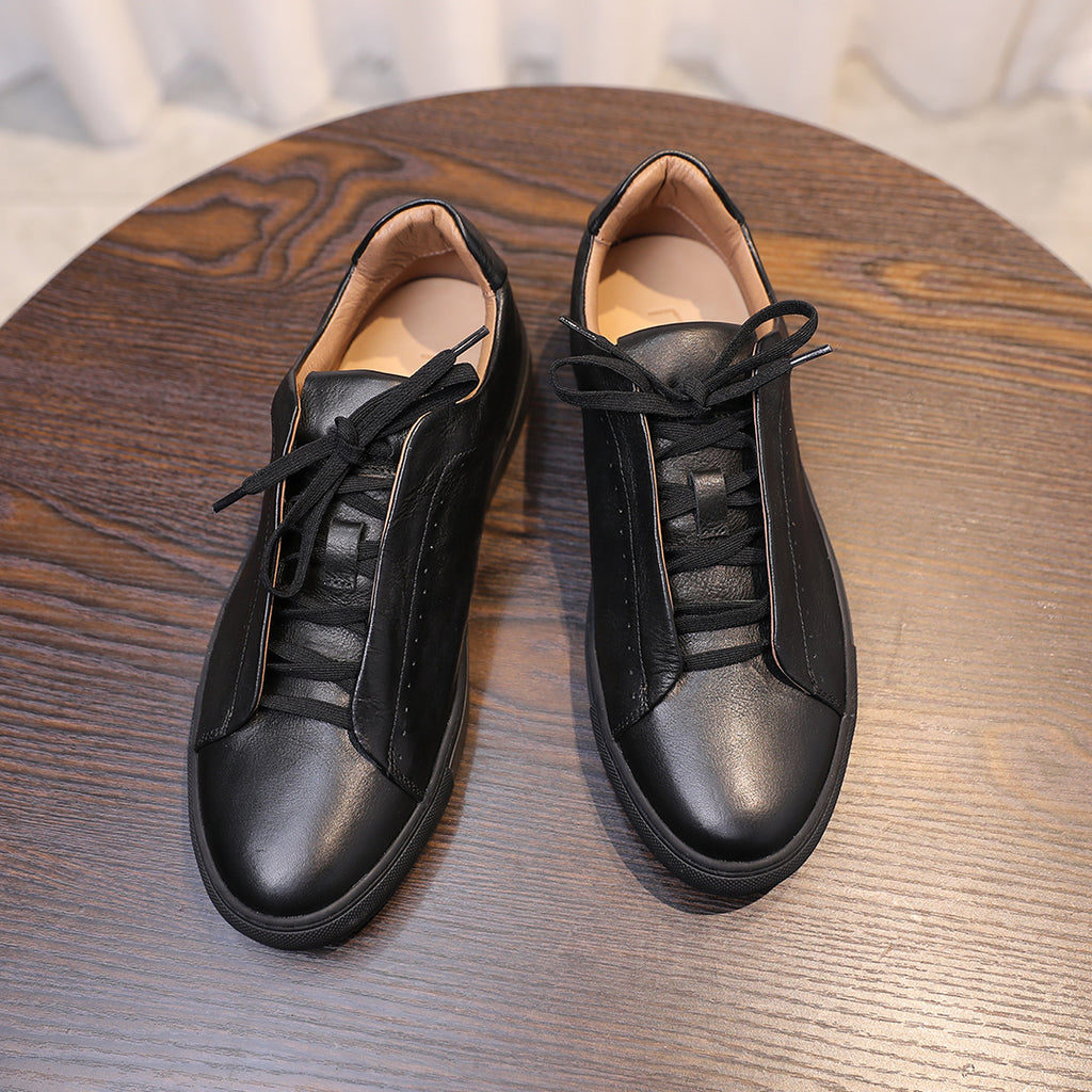 Men's Premium Seamless Patina Leather Sneakers