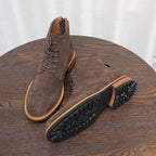 Wingtip Brogue Suede Back-Zip Lace-Up Boots for Men