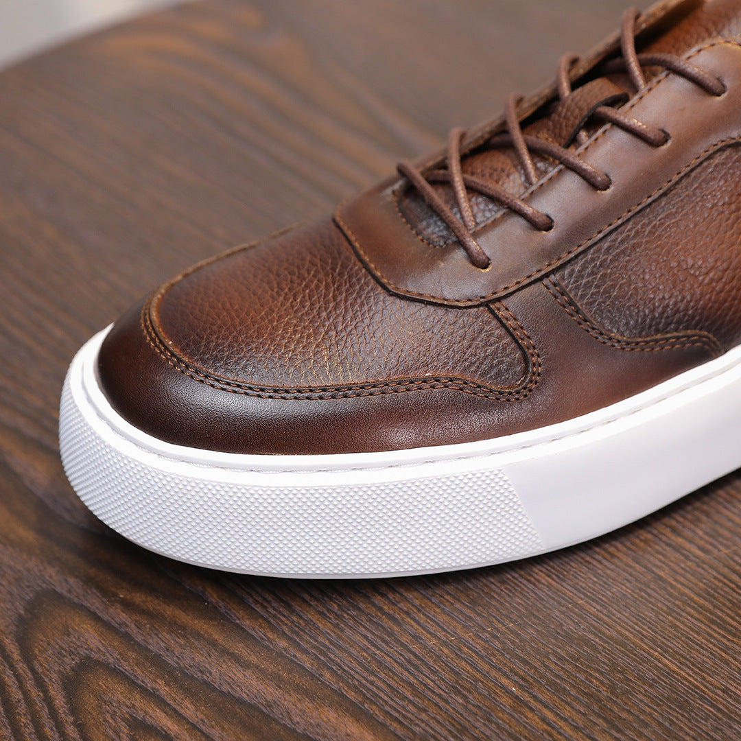 Men's Premium Pebbled Leather GAT Chunky Sneakers