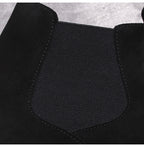 Men's black Chelsea dress boots with elastic gore and stitched pull tab