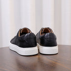 Men's Premium Pebbled Leather Burnished Sneakers