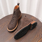 Lace-to-Toe Suede Lug Sole Boots for Men