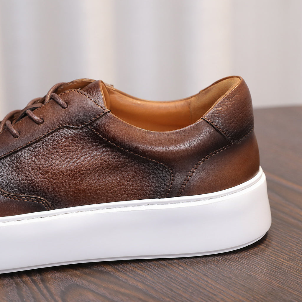 Men's Premium Pebbled Leather GAT Chunky Sneakers