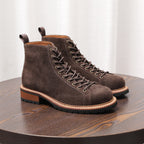 Lace-to-Toe Suede Lug Sole Boots for Men