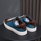 Men's Premium Two-Tone Patina Leather Sneakers