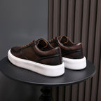 Men's Premium Patina Leather Dress Casual Sneakers