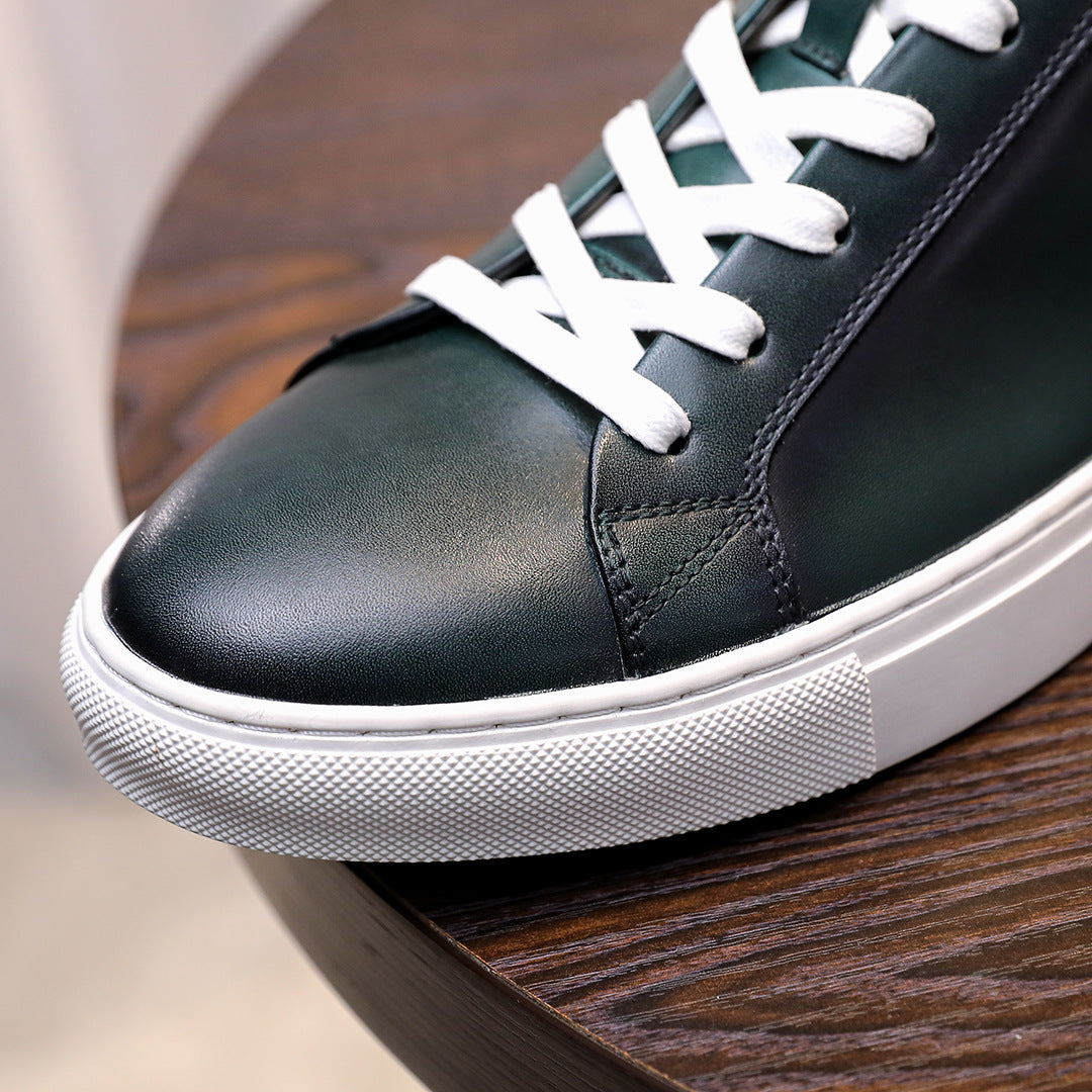Men's Premium Gradient Patina Leather Sneakers