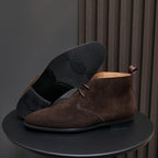 Men's Suede Chisel Plain Toe Lace-Up Chukka Dress Boots