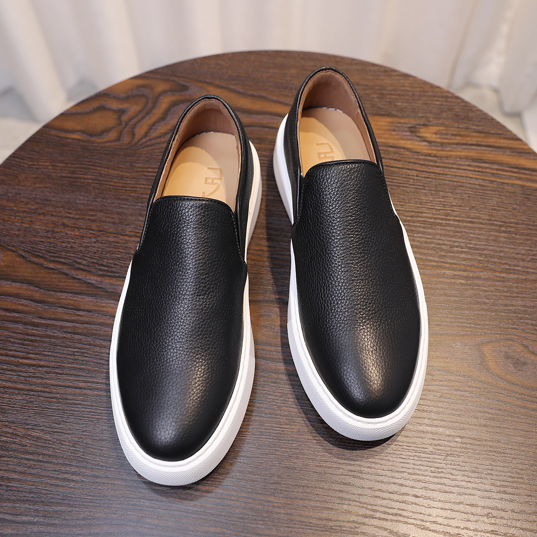 Men's Premium Pebbled Leather Slip-On Loafers