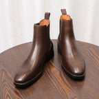 Pointed Plain Toe Leather Chelsea Boots for Men