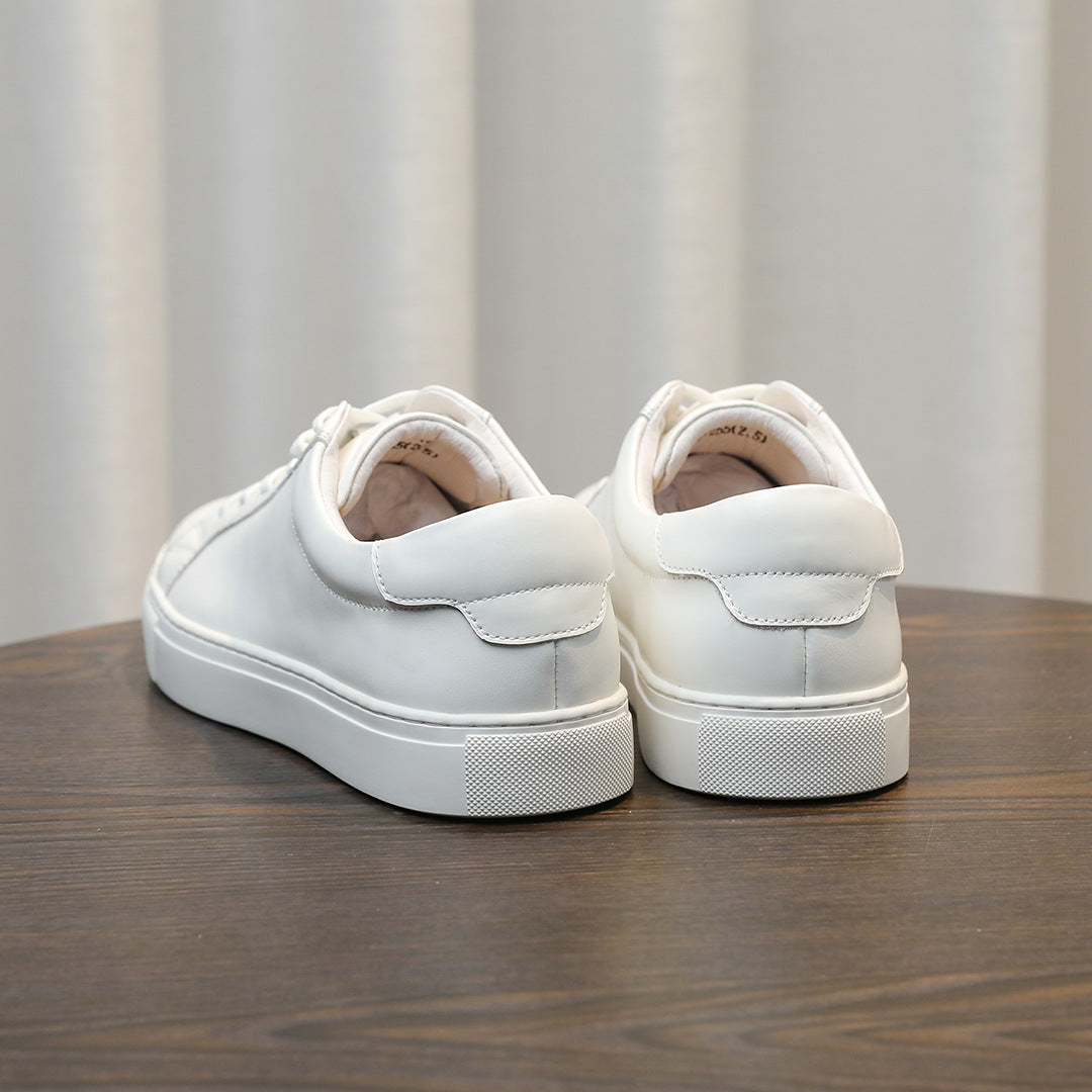 Men's Classic Triple-White Leather Low-Top Sneakers