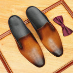 Men's Cutout Leather Closed-Toe Mule Loafers