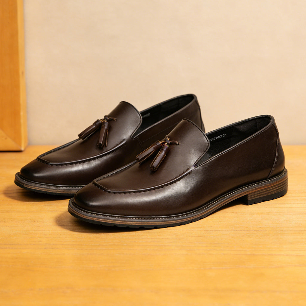 Men's Classic Leather Tassel Business Dress Loafers