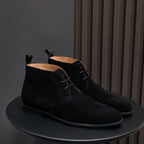 Men's Suede Chisel Plain Toe Lace-Up Chukka Dress Boots