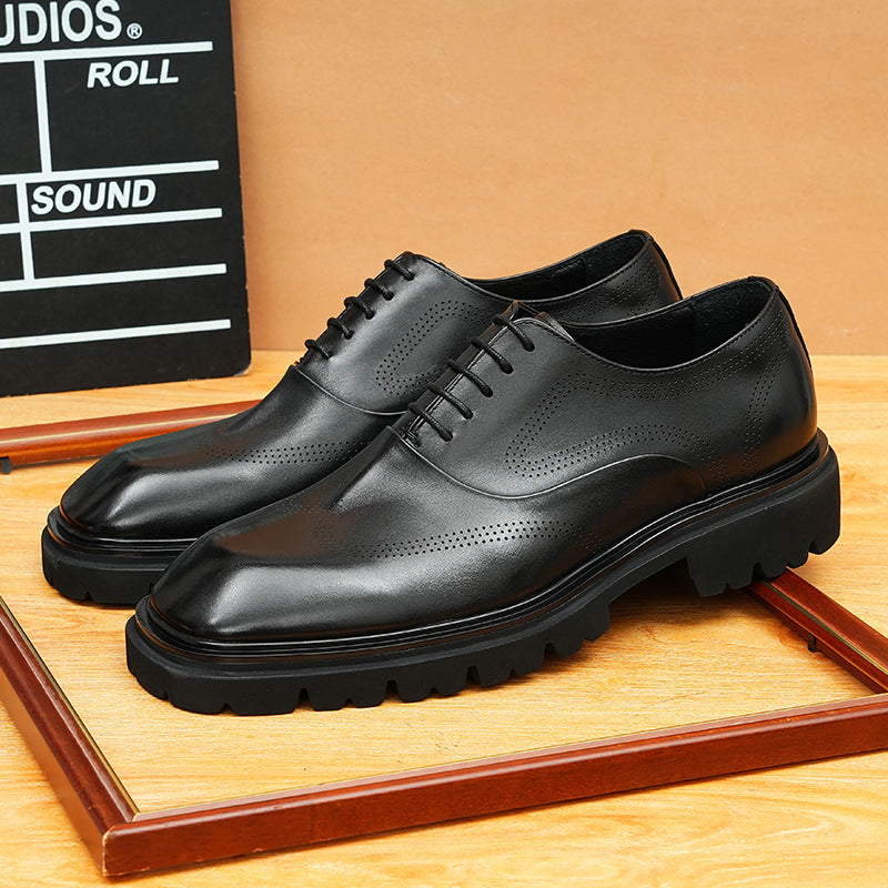 bomeishoes men shoes to wear with business casual Lace-up Oxford dress shoes