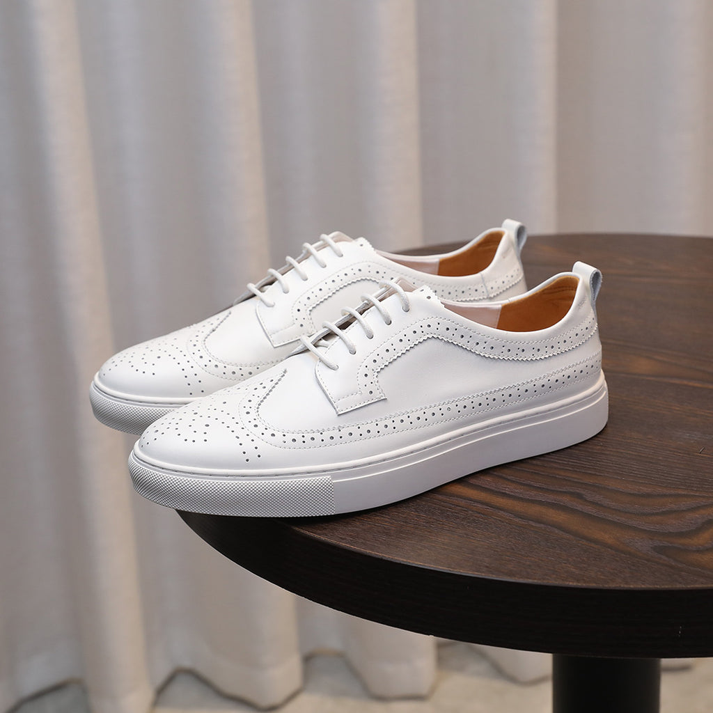 Men's Premium Wingtip Brogue Leather Dress Sneakers