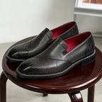 Men's Engraved-Style Leather Slip-On Dress Loafers