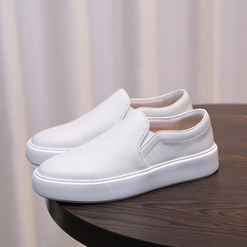 Men's Premium Pebbled Leather Slip-On Loafers