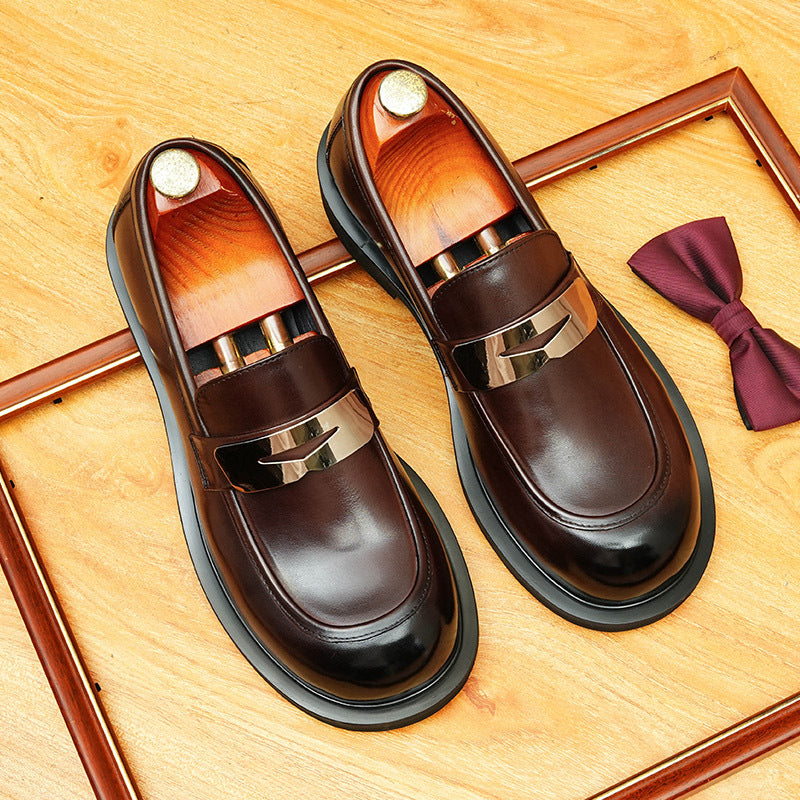 Men's Classic Round Toe Slip-On Leather Loafers