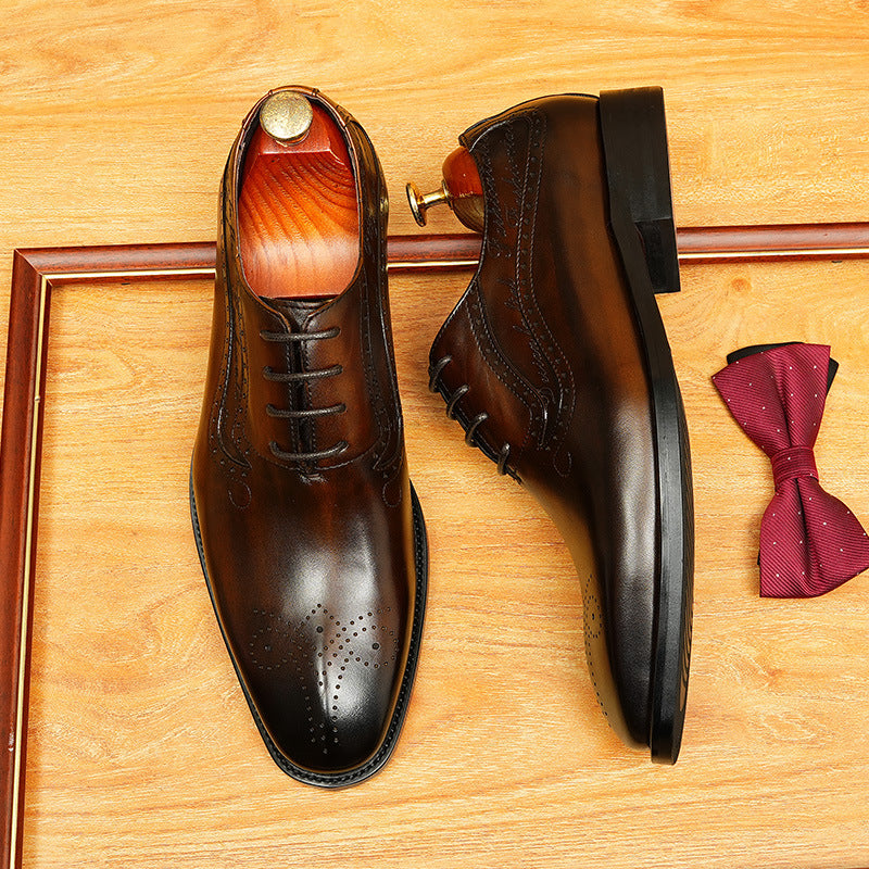 Dark Brown Fashion Oxford Shoes for Weddings and Formal Events