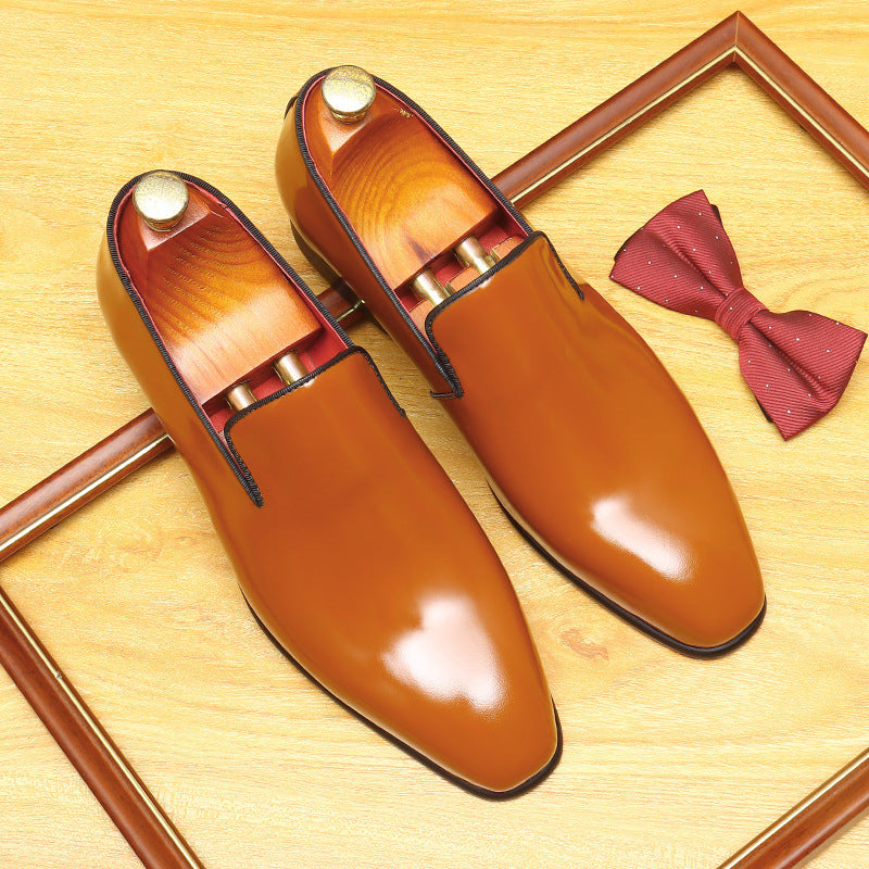 Men's Patent Leather Pointed Toe Casual Loafers