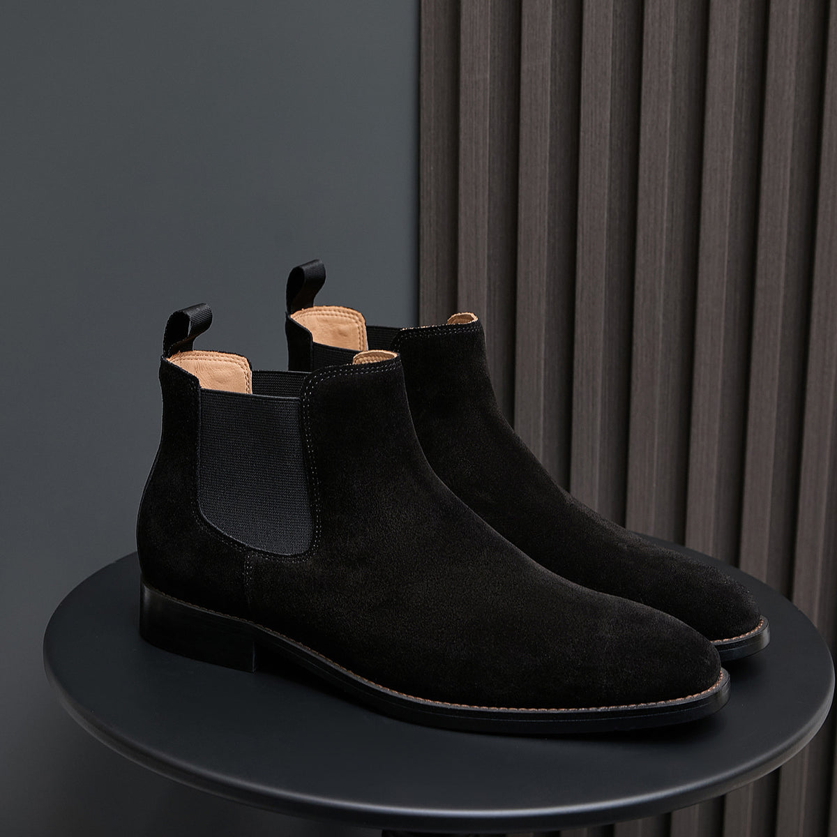 Chisel Plain Toe Suede Chelsea Boots for Men