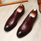 Brogue dress shoes for men Formal Lace-up Derby shoes