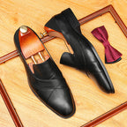Men's High-Gloss Patchwork Leather Dress Loafers