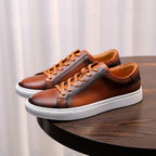 Men's Premium Gradient Patina Leather Sneakers