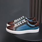 Men's Premium Two-Tone Patina Leather Sneakers