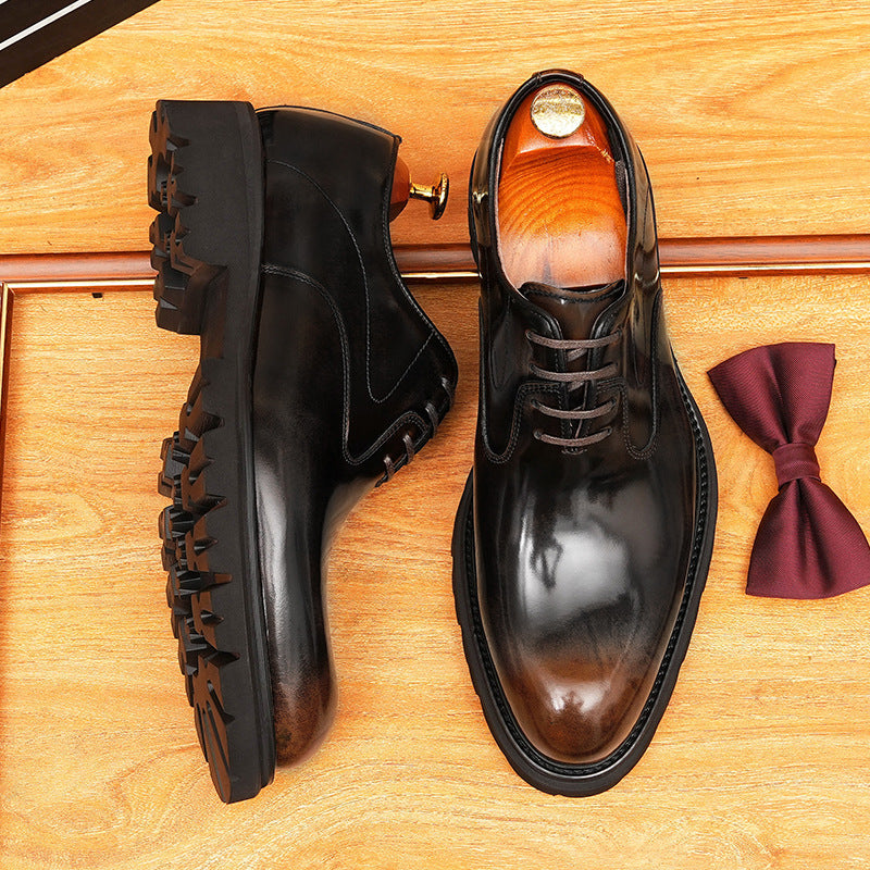 Dark Brown Formal Lace-up Oxford Shoes for Wedding Guests