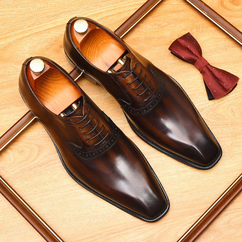 bomeishoes Fashion oxford dress shoes mens Lace-up Wedding shoes