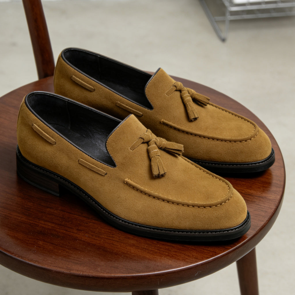 Men's Classic Suede Tassel Dress Loafers