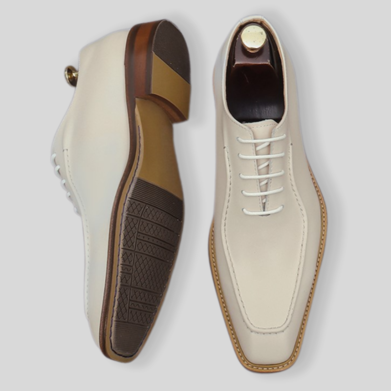 Men's Italian Chisel Apron Toe Leather Oxford Shoes