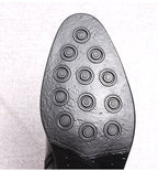 Men's thick-sole leather side-zip boots, black, rubber outsole tread pattern