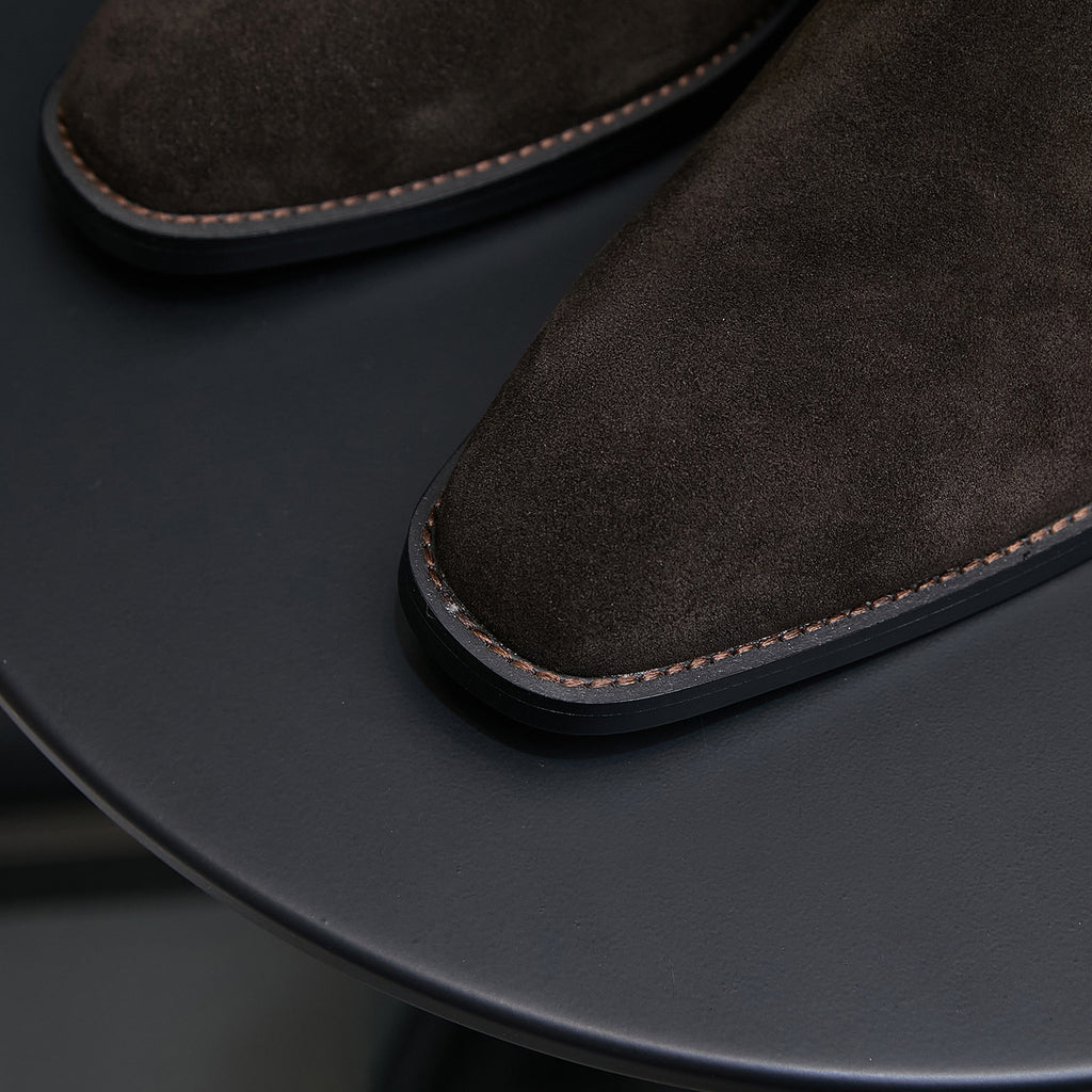 Chisel Plain Toe Suede Chelsea Boots for Men