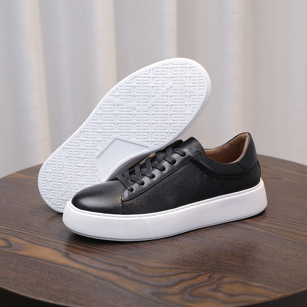 Men's Premium Pebbled Leather Classic Sneakers