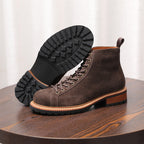 Lace-to-Toe Suede Lug Sole Boots for Men