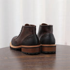 Men's Leather Textured Cap Toe Lug Sole Lace-Up Boots