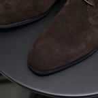Men's Suede Chisel Plain Toe Lace-Up Chukka Dress Boots