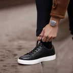 Men's Classic Triple-White Leather Low-Top Sneakers
