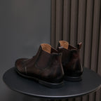 Wingtip Brogue Leather Chelsea Boots for Men