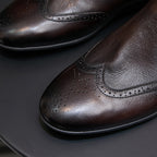 Wingtip Brogue Leather Chelsea Boots for Men